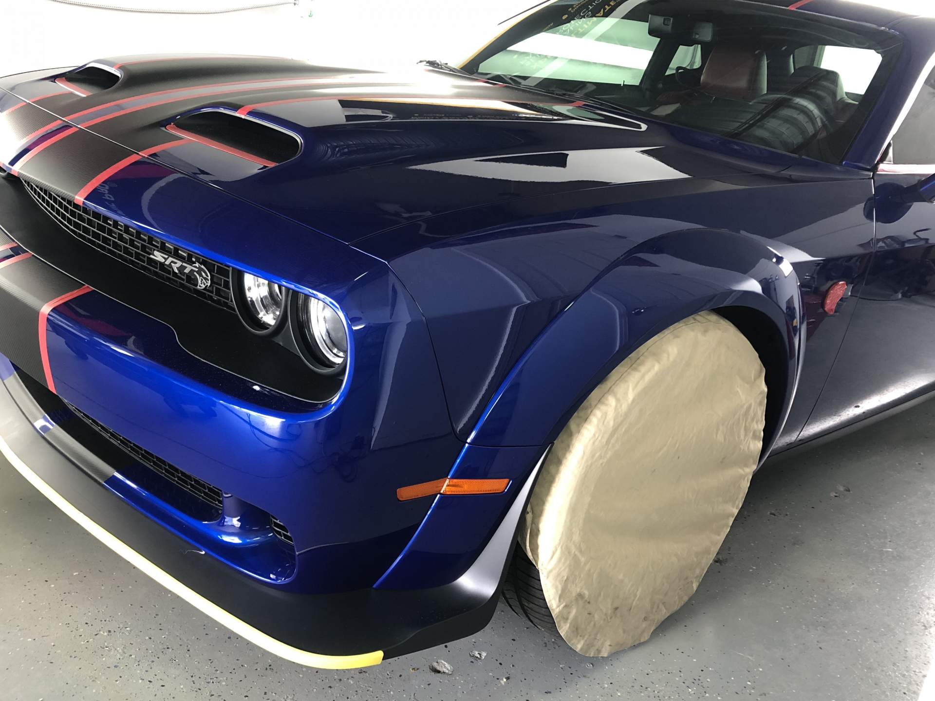 Blue Dodge Charger from the front